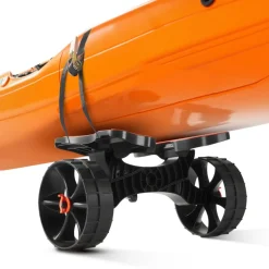 VEVOR Kayak Cart, 300 lbs Load Capacity, Foldable Kayak Trolley with 10-inch Solid Rubber Tires & 1 Ratchet Strap, Paddle Board Trolley for Carrying Kayaks, Canoes, Paddleboards, Float Mats, Jon Boats