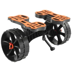 VEVOR Kayak Cart, 300 lbs Load Capacity, Foldable Kayak Trolley with 10-inch Solid Rubber Tires & 1 Ratchet Strap, Paddle Board Trolley for Carrying Kayaks, Canoes, Paddleboards, Float Mats, Jon Boats