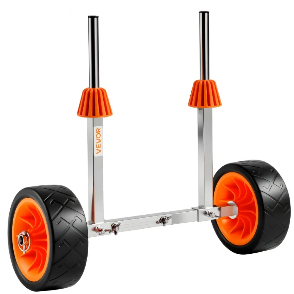 VEVOR Kayak Cart, 250 lbs Load Capacity, Canoe Cart Dolly with 7.5-inch Solid Rubber Tires & Kickstand, Assembles & Disassembles Within Seconds, Paddle Board Trolley for Kayaks, Canoes, Paddleboards