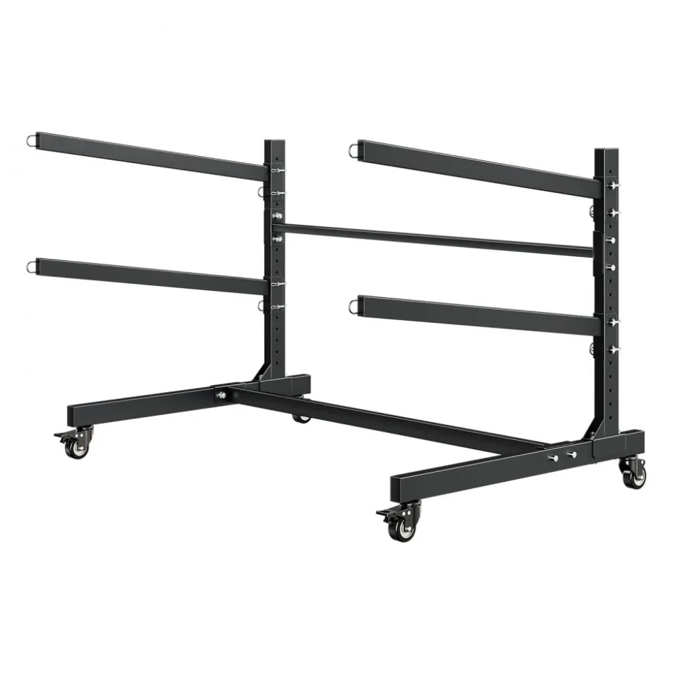 VEVOR Kayak Storage Rack for 2 Kayaks, Holds 175 lbs, Heavy Duty Adjustable Freestanding Stand with Lockable Wheels for Indoor Outdoor Garage Shed Dock, Holder for Canoe, SUP, Surfboard & Paddleboard