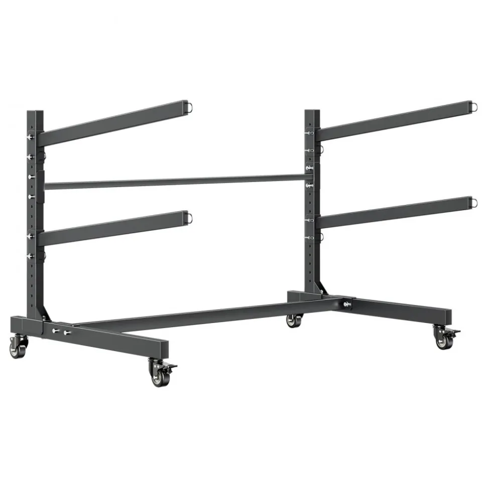 VEVOR Kayak Storage Rack for 2 Kayaks, Holds 175 lbs, Heavy Duty Adjustable Freestanding Stand with Lockable Wheels for Indoor Outdoor Garage Shed Dock, Holder for Canoe, SUP, Surfboard & Paddleboard