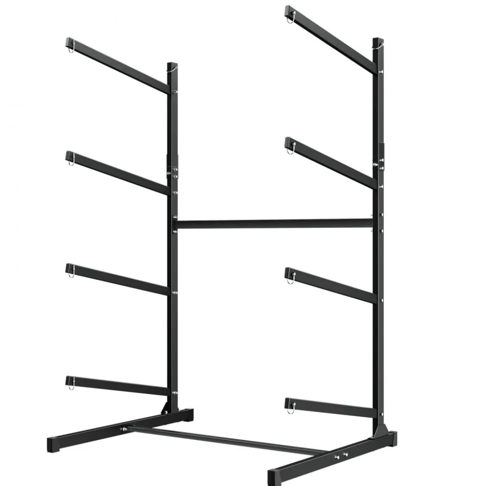 VEVOR Kayak Storage Rack for 4 Kayaks, Holds 220 lbs, Heavy Duty Freestanding Stand for Indoor Outdoor Garage Shed Dock, Storage Rack Stand Holder for Canoe, Small Boat, SUP, Surfboard & Paddleboard