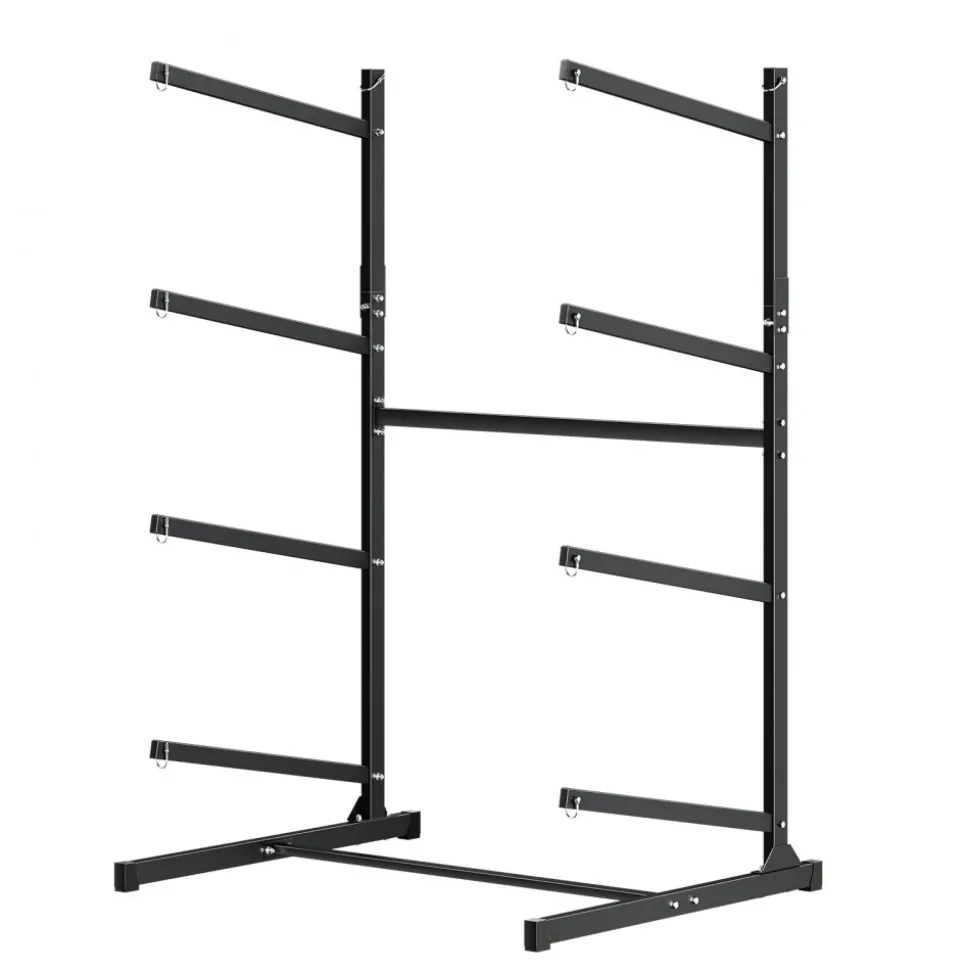 VEVOR Kayak Storage Rack for 4 Kayaks, Holds 220 lbs, Heavy Duty Freestanding Stand for Indoor Outdoor Garage Shed Dock, Storage Rack Stand Holder for Canoe, Small Boat, SUP, Surfboard & Paddleboard