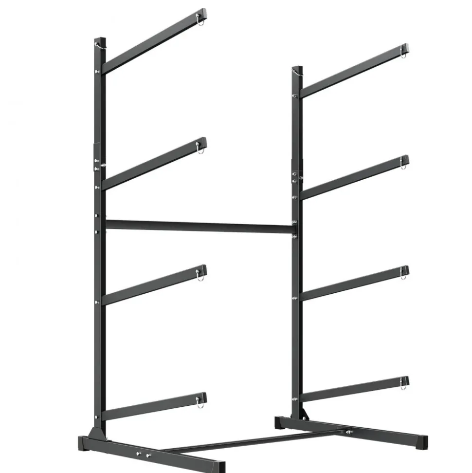VEVOR Kayak Storage Rack for 4 Kayaks, Holds 220 lbs, Heavy Duty Freestanding Stand for Indoor Outdoor Garage Shed Dock, Storage Rack Stand Holder for Canoe, Small Boat, SUP, Surfboard & Paddleboard