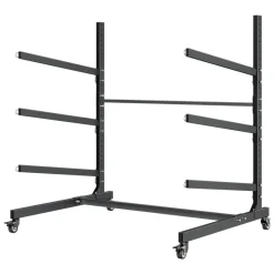 VEVOR Kayak Storage Rack for 3 Kayaks, Holds 200 lbs, Heavy Duty Adjustable Freestanding Stand with Lockable Wheels for Indoor Outdoor Garage Shed Dock, Holder for Canoe, SUP, Surfboard & Paddleboard