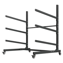 VEVOR Kayak Storage Rack for 3 Kayaks, Holds 200 lbs, Heavy Duty Adjustable Freestanding Stand with Lockable Wheels for Indoor Outdoor Garage Shed Dock, Holder for Canoe, SUP, Surfboard & Paddleboard