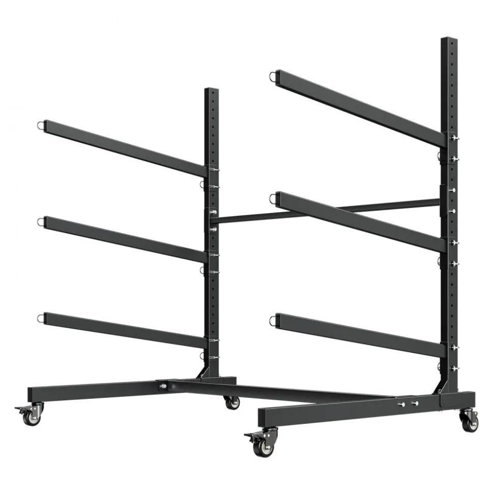 VEVOR Kayak Storage Rack for 3 Kayaks, Holds 200 lbs, Heavy Duty Adjustable Freestanding Stand with Lockable Wheels for Indoor Outdoor Garage Shed Dock, Holder for Canoe, SUP, Surfboard & Paddleboard