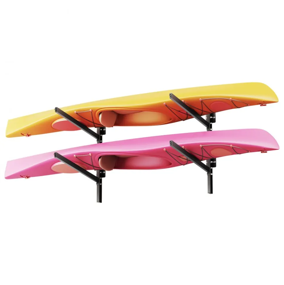 VEVOR Kayak Storage Rack for 2 Kayaks, Holds 200 lbs, Heavy Duty Adjustable Wall Mount Stand for Indoor Outdoor Garage Shed Dock, Storage Holder for Canoe, Small Boat, SUP, Surfboard & Paddleboard
