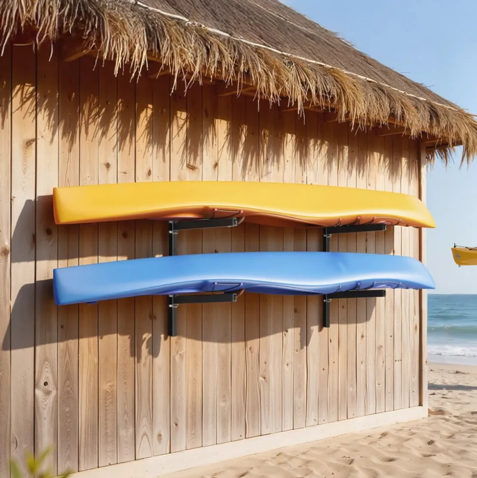 VEVOR Kayak Storage Rack for 2 Kayaks, Holds 200 lbs, Heavy Duty Adjustable Wall Mount Stand for Indoor Outdoor Garage Shed Dock, Storage Holder for Canoe, Small Boat, SUP, Surfboard & Paddleboard