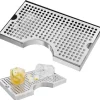 VEVOR Kegerator Beer Drip Tray, 304 Stainless Steel Keg Drip Trays with 4 Non-Slip Rubber Pads and Detachable Cover, Heat / Cold Resistant Beer Tower Drip Pan for Bar Restaurant Coffee Shop Home
