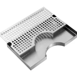 VEVOR Kegerator Beer Drip Tray, 304 Stainless Steel Keg Drip Trays with 4 Non-Slip Rubber Pads and Detachable Cover, Heat / Cold Resistant Beer Tower Drip Pan for Bar Restaurant Coffee Shop Home