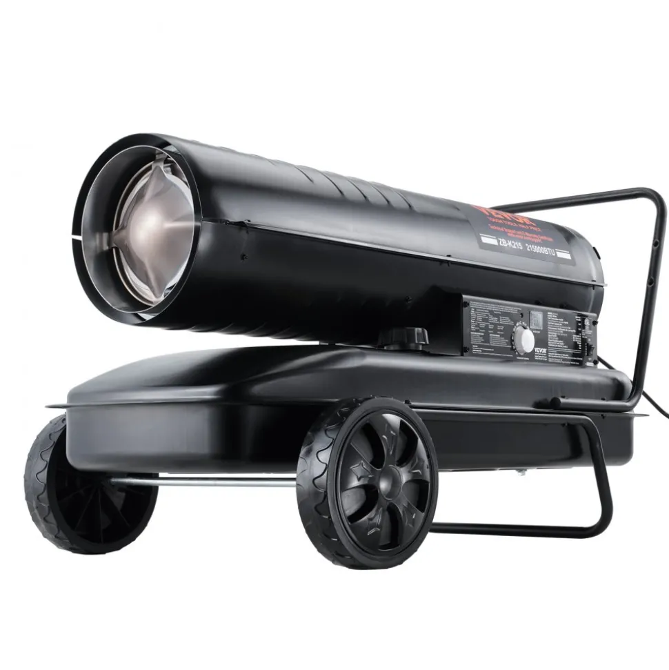 VEVOR Kerosene Forced Air Heater, 215000 BTU Portable Torpedo Diesel Space Heater with Thermostat, 13.2 Gallon Tank Energy-Efficient heavy-duty Heater, for Indoor Outdoor Use Workshop Industry