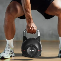 VEVOR Kettlebell, Adjustable Kettlebell with 7 Weight Levels (5, 11.5, 18, 24.5, 31, 37.5, 44 lbs), Die-Cast Aluminum and ABS Material, for Grip Strength Training, Full-body Workout & Cross-Training