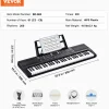 VEVOR 61 Key Digital Keyboard Piano, 200 Tones 200 Rhythms, Electric Portable Piano Keyboard Kit with 60 Demo Songs Built-In Dual Speakers Headphones, Piano Stickers for Beginners Learning