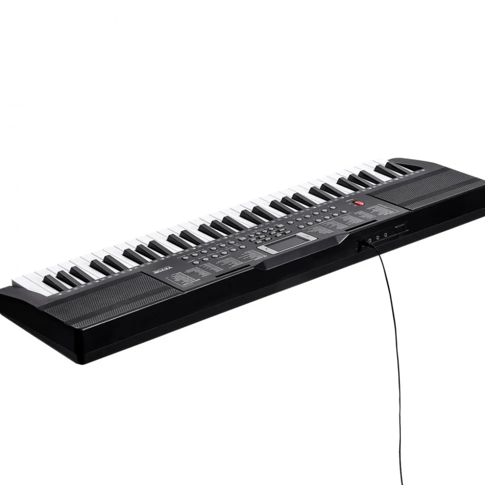 VEVOR 61 Key Digital Keyboard Piano, 200 Tones 200 Rhythms, Electric Portable Piano Keyboard Kit with 60 Demo Songs Built-In Dual Speakers Headphones, Piano Stickers for Beginners Learning