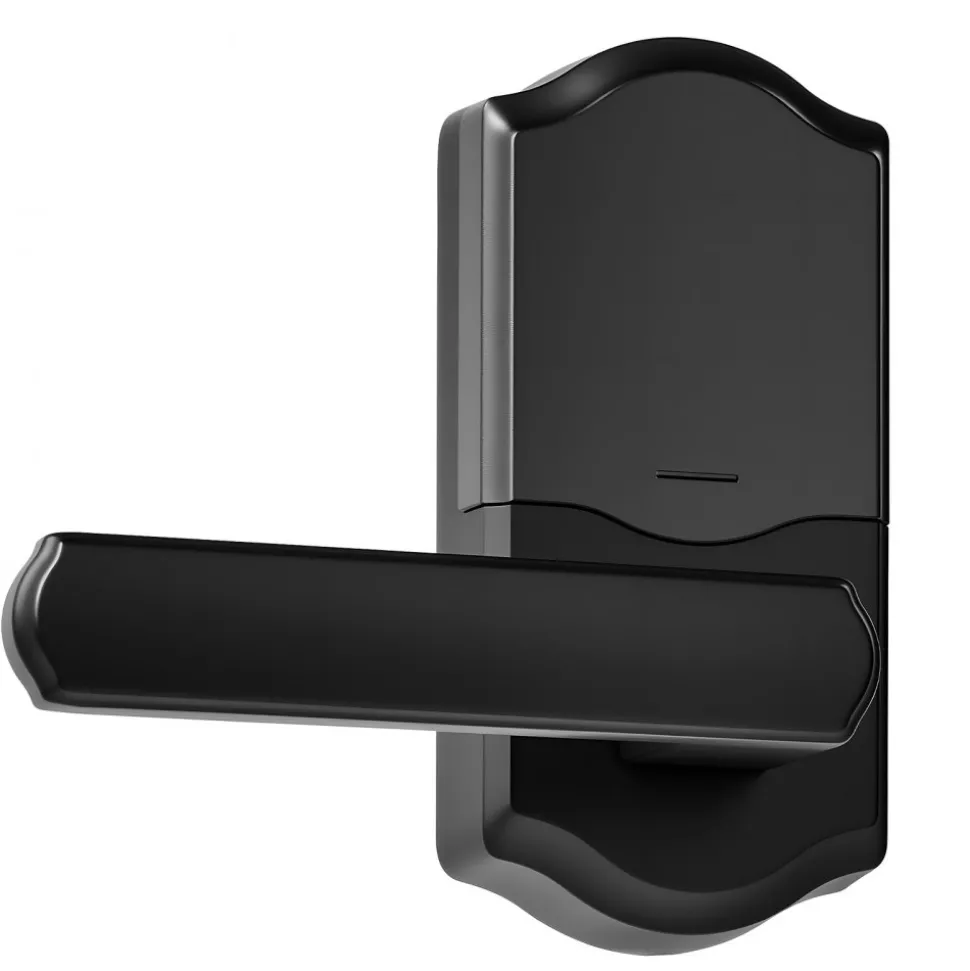 VEVOR Keyless Entry Door Lock with Handle, Electronic Lever Door Handle with Keypad, Customizable User Codes, Keyed Entry, Auto Lock, Anti-Peeking Password, Backlit Keypad, for Home, Matte Black