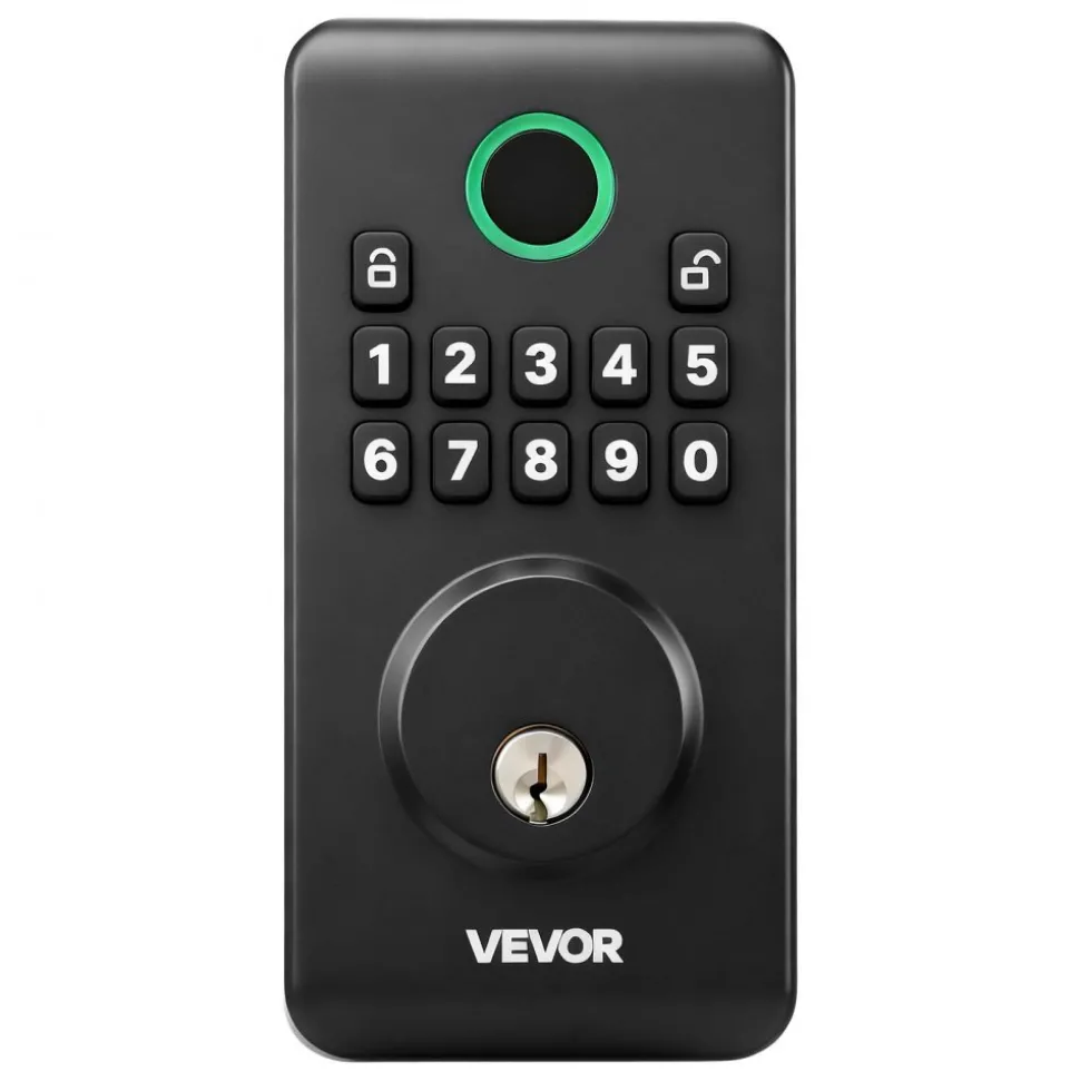 VEVOR Keyless Entry Door Lock, Electronic Deadbolt with Customizable User Codes, Pioneering Easy-Grip Design, Keyed Entry, Auto Lock, Anti-Peeking Password, Backlit Keypad, for Home, Matte Black
