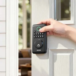 VEVOR Keyless Entry Door Lock, Electronic Deadbolt with Customizable User Codes, Pioneering Easy-Grip Design, Keyed Entry, Auto Lock, Anti-Peeking Password, Backlit Keypad, for Home, Matte Black