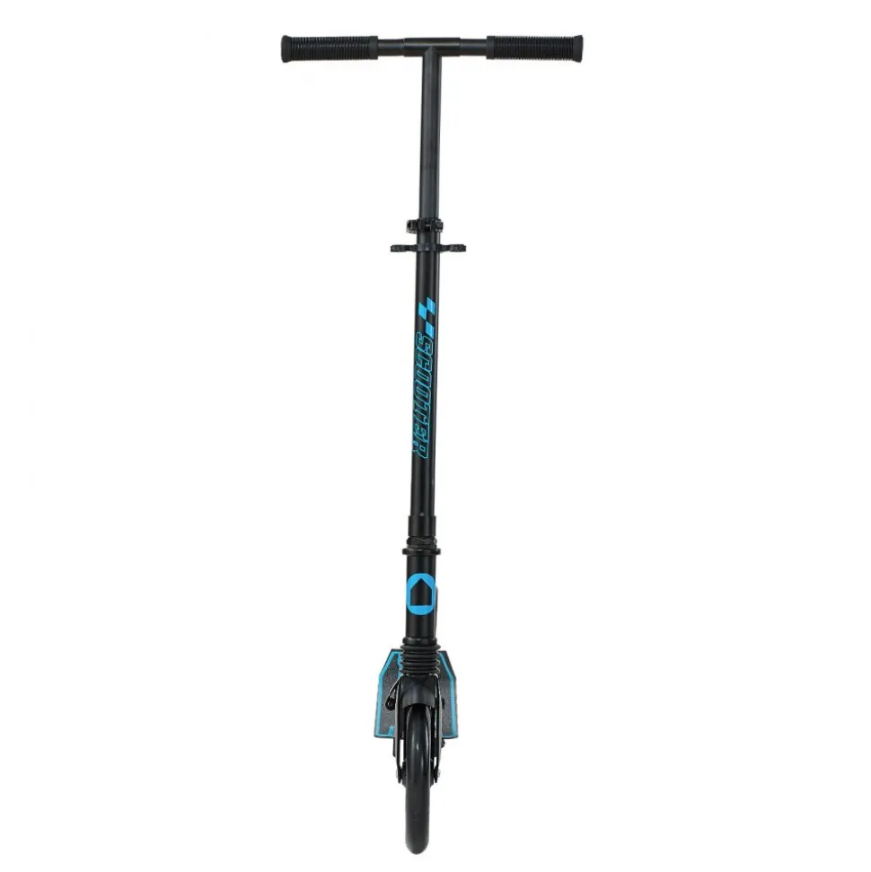 VEVOR Kick Scooter for Kids Ages 8+, Teens & Adults, 2-Wheel Toddler Scooter with Adjustable Height Handlebar, Wide Anti-Slip Deck, Foldable Lightweight for Boys & Girls up to 220 lbs, Black + Blue