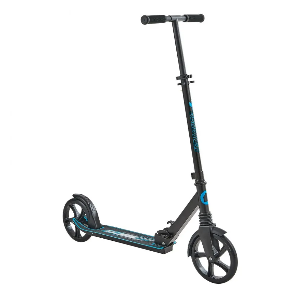 VEVOR Kick Scooter for Kids Ages 8+, Teens & Adults, 2-Wheel Toddler Scooter with Adjustable Height Handlebar, Wide Anti-Slip Deck, Foldable Lightweight for Boys & Girls up to 220 lbs, Black + Blue
