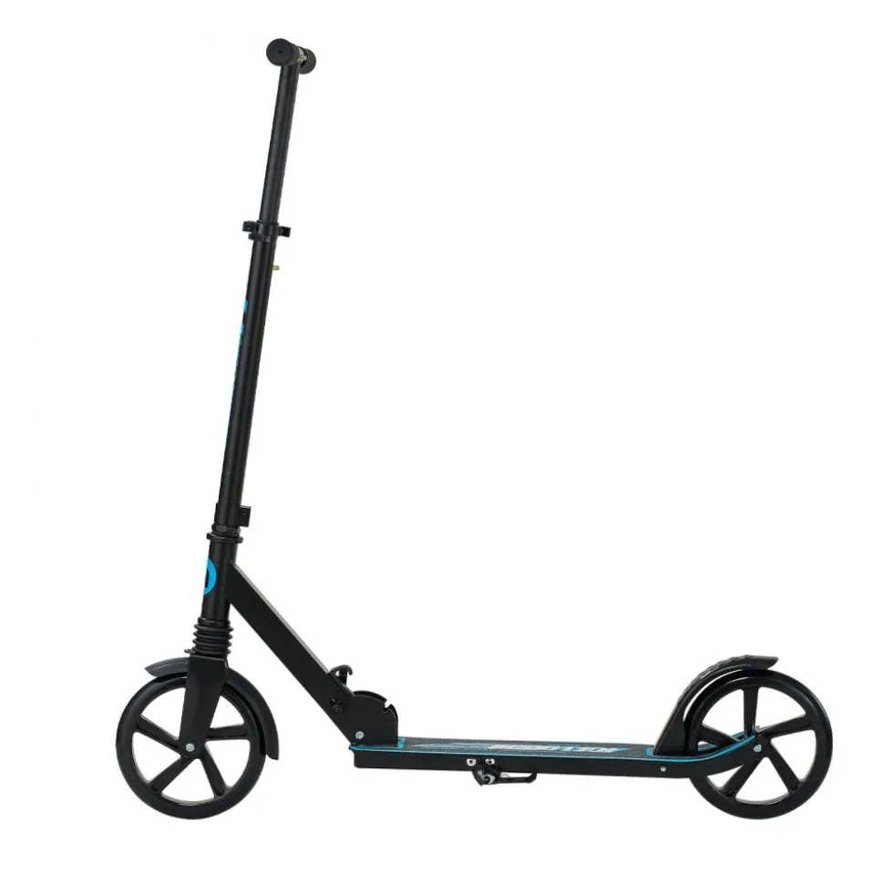 VEVOR Kick Scooter for Kids Ages 8+, Teens & Adults, 2-Wheel Toddler Scooter with Adjustable Height Handlebar, Wide Anti-Slip Deck, Foldable Lightweight for Boys & Girls up to 220 lbs, Black + Blue