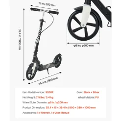 VEVOR Kick Scooter for Kids Ages 3+, 2-Wheel Toddler Scooter with Light-Up Wheels, Adjustable Height Handlebar, Wide Anti-Slip Deck, Foldable Lightweight Frame for Boys & Girls up to 110 lbs, Blue