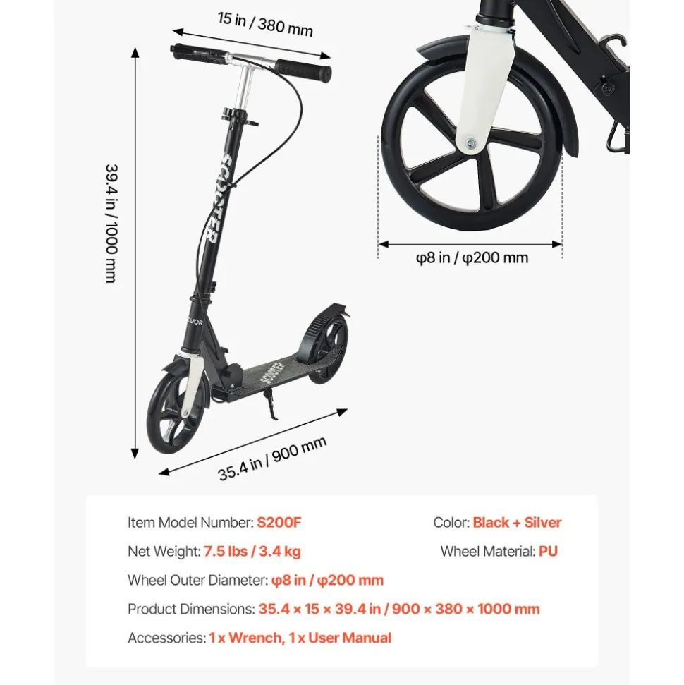 VEVOR Kick Scooter for Kids Ages 3+, 2-Wheel Toddler Scooter with Light-Up Wheels, Adjustable Height Handlebar, Wide Anti-Slip Deck, Foldable Lightweight Frame for Boys & Girls up to 110 lbs, Blue