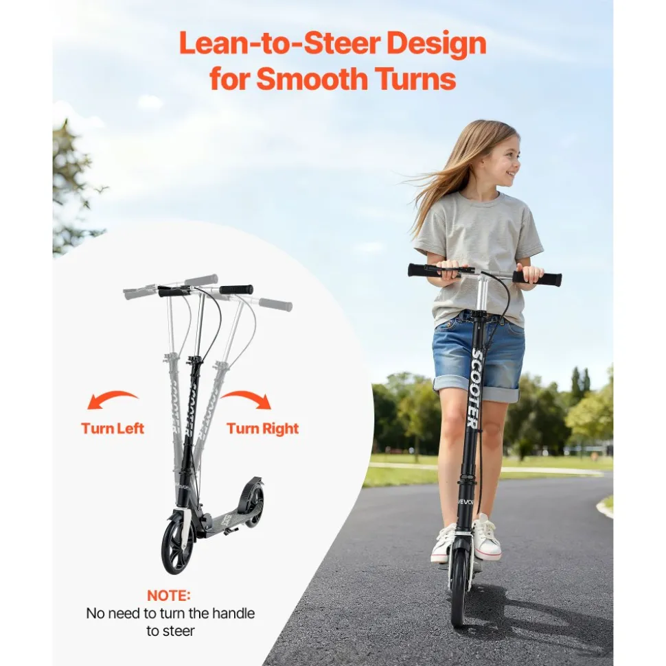VEVOR Kick Scooter for Kids Ages 3+, 2-Wheel Toddler Scooter with Light-Up Wheels, Adjustable Height Handlebar, Wide Anti-Slip Deck, Foldable Lightweight Frame for Boys & Girls up to 110 lbs, Blue