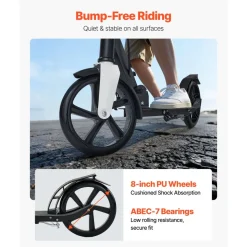 VEVOR Kick Scooter for Kids Ages 3+, 2-Wheel Toddler Scooter with Light-Up Wheels, Adjustable Height Handlebar, Wide Anti-Slip Deck, Foldable Lightweight Frame for Boys & Girls up to 110 lbs, Blue