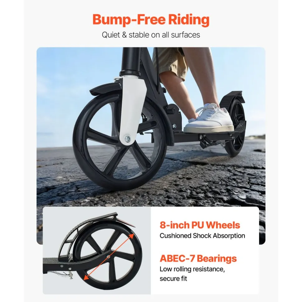 VEVOR Kick Scooter for Kids Ages 3+, 2-Wheel Toddler Scooter with Light-Up Wheels, Adjustable Height Handlebar, Wide Anti-Slip Deck, Foldable Lightweight Frame for Boys & Girls up to 110 lbs, Blue