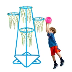 VEVOR Kids Basketball Hoop, 4-Hoop Child Basketball Hoops, Portable Basketball Stand with Adjustable Heights and 3 Balls, Indoor and Outdoor Basketball Toy Set for Children of All Ages, Boys & Girls