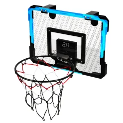 VEVOR Kids Basketball Hoop, Mini Basketball Goal with Electronic Scoreboard, Over The Door Basketball Hoop with Scoring & Music Accompaniment Functions, LED Light, Indoor Basketball Hoop for Kids 3+
