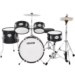VEVOR Kids Drum Set, 5-Piece 16 in Junior Drum Sets, Beginner Drums Set with Adjustable Throne, Cymbal & Two Pairs of Drumsticks, Musical Learning Drums Instruments Kit, for Children Ages 6-13 (Red)