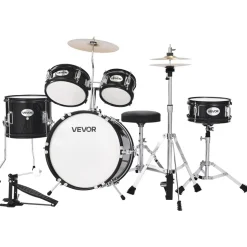 VEVOR Kids Drum Set, 5-Piece 16 in Junior Drum Sets, Beginner Drums Set with Adjustable Throne, Cymbal & Two Pairs of Drumsticks, Musical Learning Drums Instruments Kit, for Children Ages 6-13 (Red)