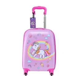 VEVOR Kids Luggage Set, 2 Piece, 18 Inch Hardside Rolling Wheels Suitcase with Hard-Shell Backpack, Dinosaur Kids Carry on Luggage Set, Holiday Birthday Gift for Girls & Boys, Airline Approved