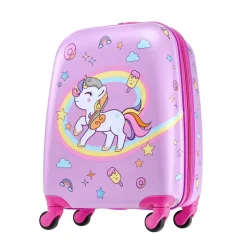 VEVOR Kids Luggage Set, 2 Piece, 18 Inch Hardside Rolling Wheels Suitcase with Hard-Shell Backpack, Dinosaur Kids Carry on Luggage Set, Holiday Birthday Gift for Girls & Boys, Airline Approved