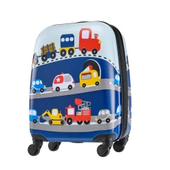 VEVOR Kids Luggage Set, 5 Piece, 18 Inch Hardside Rolling Wheels Suitcase with Backpack & U-shape Pillow, Truck Kids Carry on Luggage Set, Holiday Birthday Gift for Girls Boys, Airline Approved