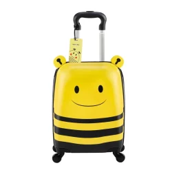 VEVOR Kids Luggage Set, 5 Piece, 18 Inch Hardside Rolling Wheels Suitcase with Backpack & U-shape Pillow, Bee Kids Carry on Luggage Set, Holiday Birthday Gift for Girls Boys, Airline Approved