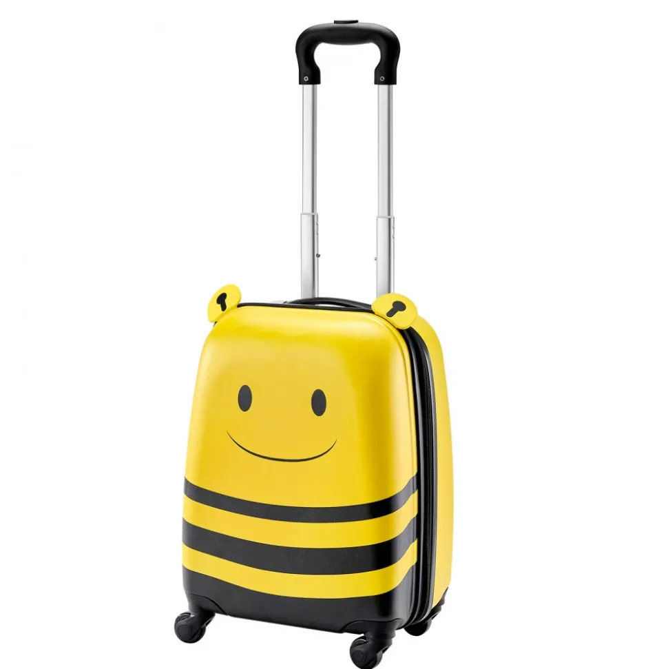 VEVOR Kids Luggage Set, 5 Piece, 18 Inch Hardside Rolling Wheels Suitcase with Backpack & U-shape Pillow, Bee Kids Carry on Luggage Set, Holiday Birthday Gift for Girls Boys, Airline Approved