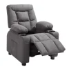 VEVOR Kids Recliner Chair, Toddler Lounger with Cup Holders & Pockets, 107° to 126° Adjustable Back, Breathable Polyester Upholstery Reclining Sofa with Foot-rest, for Boys and Girls, Children (Gray)