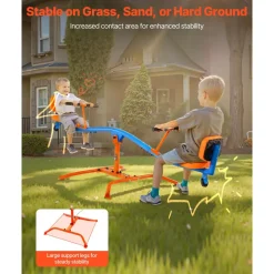 VEVOR Kids Seesaw, 300 lbs Load Capacity, Sit and Spin Teeter Totter with Easy-Grip Handles, Kids Outdoor Playground Equipment, Outside Toys, Swiveling 360 Degrees Rotating for Children Aged 3+