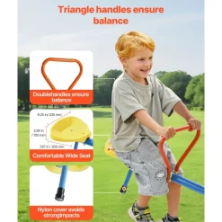 VEVOR Kids Seesaw, 110 lbs Load Capacity per Seat, Sit and Spin Teeter Totter with 4-prong Support Legs, Kids Outdoor Playground Equipment, Swiveling 360 Degrees Rotating for Children Aged 3+, 4 Seats