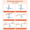 VEVOR Kids Seesaw, 100 lbs Load Capacity per Seat, Sit and Spin Teeter Totter with 3-prong Support Legs, Kids Outdoor Playground Equipment, Swiveling 360 Degrees Rotating for Children Aged 3+
