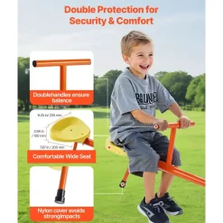 VEVOR Kids Seesaw, 100 lbs Load Capacity per Seat, Sit and Spin Teeter Totter with 3-prong Support Legs, Kids Outdoor Playground Equipment, Swiveling 360 Degrees Rotating for Children Aged 3+