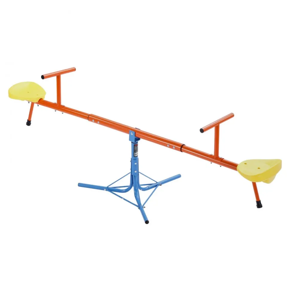 VEVOR Kids Seesaw, 100 lbs Load Capacity per Seat, Sit and Spin Teeter Totter with 3-prong Support Legs, Kids Outdoor Playground Equipment, Swiveling 360 Degrees Rotating for Children Aged 3+