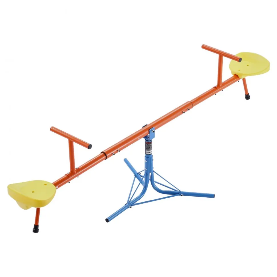 VEVOR Kids Seesaw, 100 lbs Load Capacity per Seat, Sit and Spin Teeter Totter with 3-prong Support Legs, Kids Outdoor Playground Equipment, Swiveling 360 Degrees Rotating for Children Aged 3+