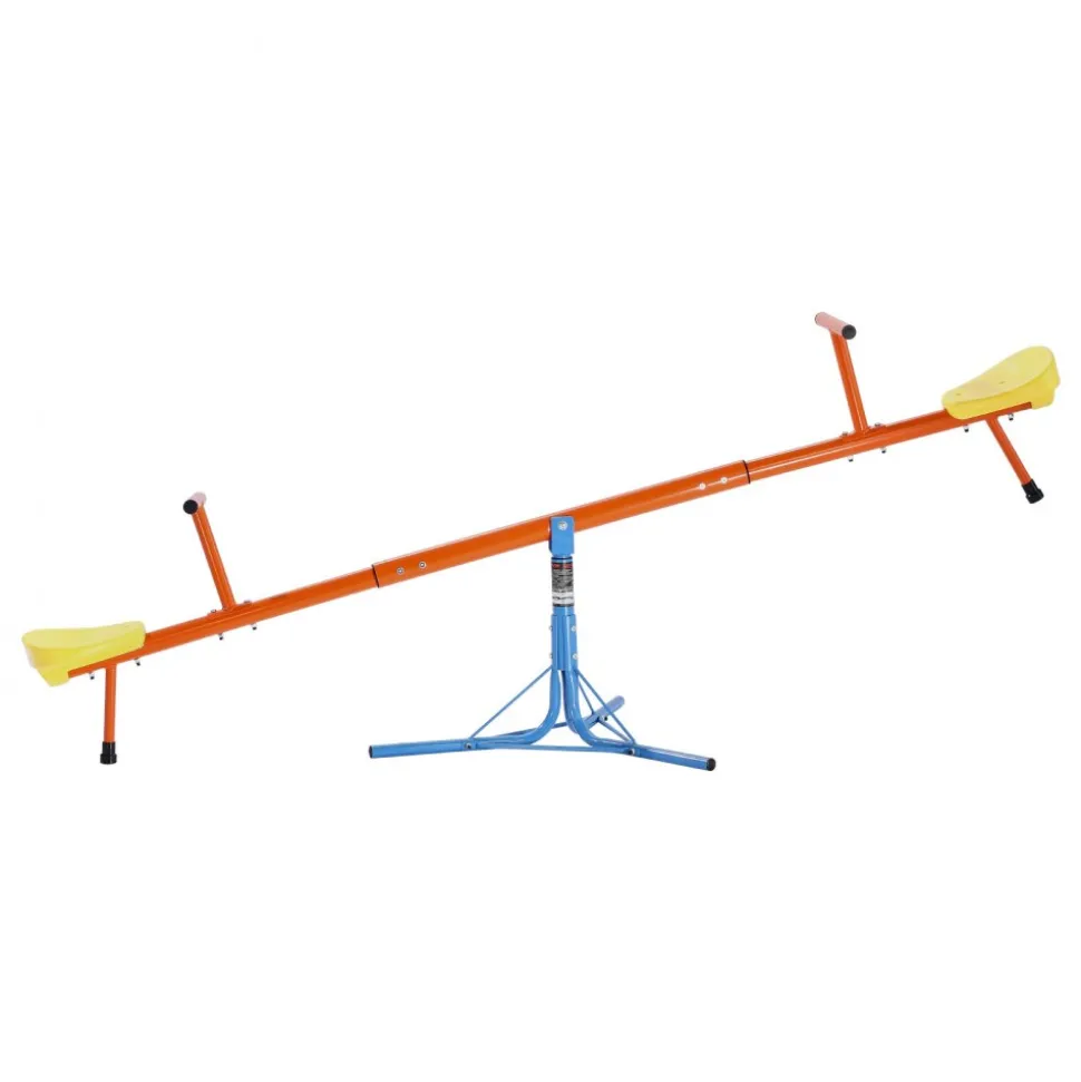 VEVOR Kids Seesaw, 100 lbs Load Capacity per Seat, Sit and Spin Teeter Totter with 3-prong Support Legs, Kids Outdoor Playground Equipment, Swiveling 360 Degrees Rotating for Children Aged 3+