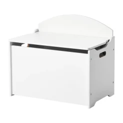 VEVOR Kids Storage Bench, Wooden Toy Box Chest with Backrest, Large Storage Cabinet with Safety Hinge, Toddlers Storage Bench for Playroom, Living Room or Entryway, 23.5 x 14.5 x 21.46 in, White