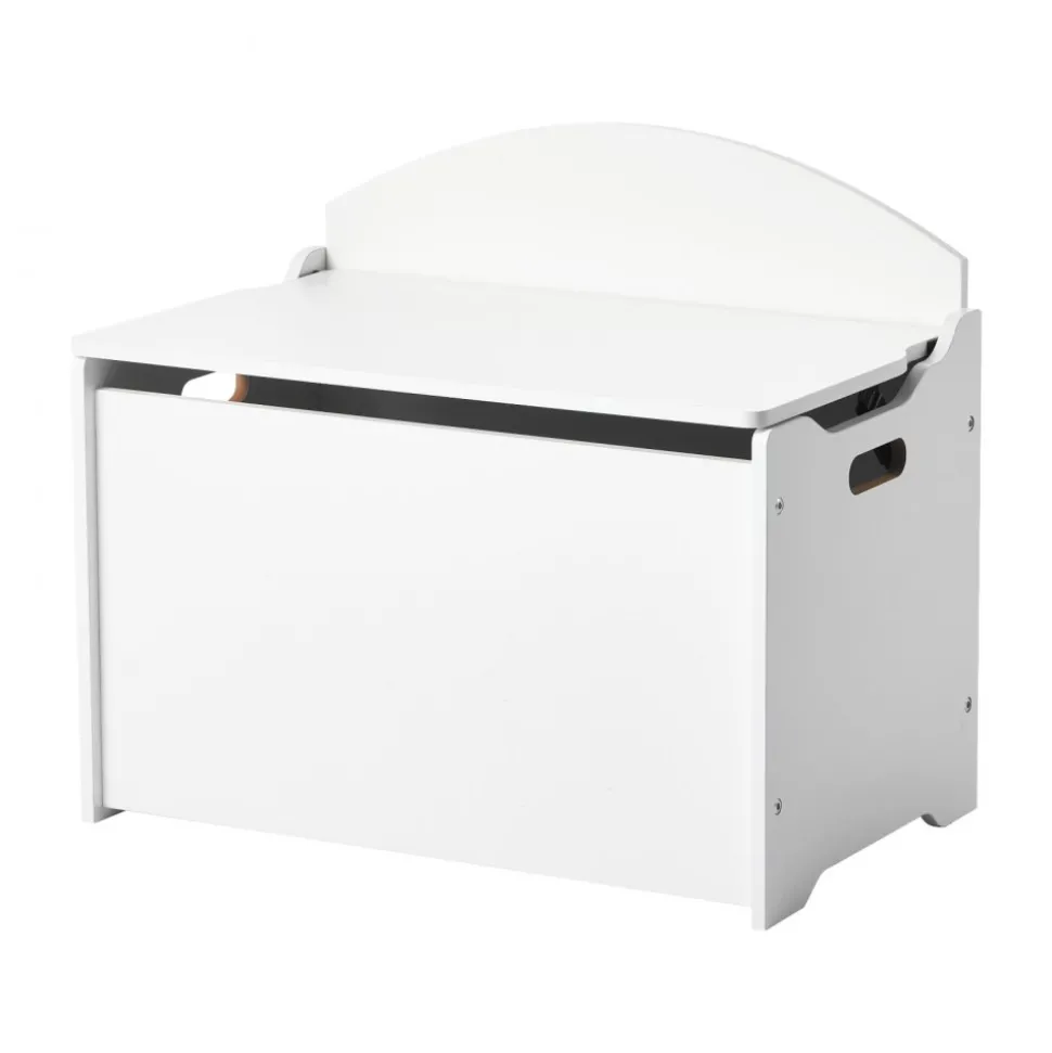 VEVOR Kids Storage Bench, Wooden Toy Box Chest with Backrest, Large Storage Cabinet with Safety Hinge, Toddlers Storage Bench for Playroom, Living Room or Entryway, 23.5 x 14.5 x 21.46 in, White