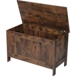 VEVOR Kids Storage Bench, Wooden Toy Box Chest, Large Storage Cabinet with Safety Hinge, Toddlers Retro Storage Bench for Playroom, Living Room or Entryway, 29.7 x 15.3 x 18.9 in, Easy Assembly, Brown